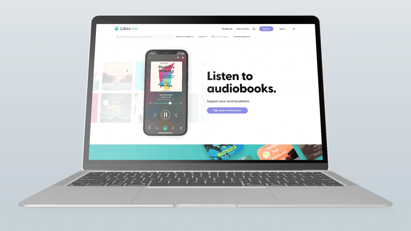 Animated Libro.fm home experience